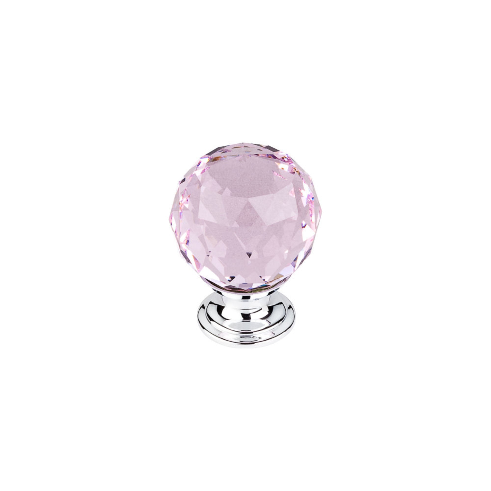 TOP KNOBS TK118PC Pink Crystal 1 3/8″ Diameter Round Knob – Polished Chrome