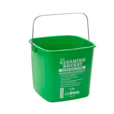 Winco PPL-3G – Cleaning Bucket, 3 qt., for soap solution, polypropylene, green, (Case of 12)