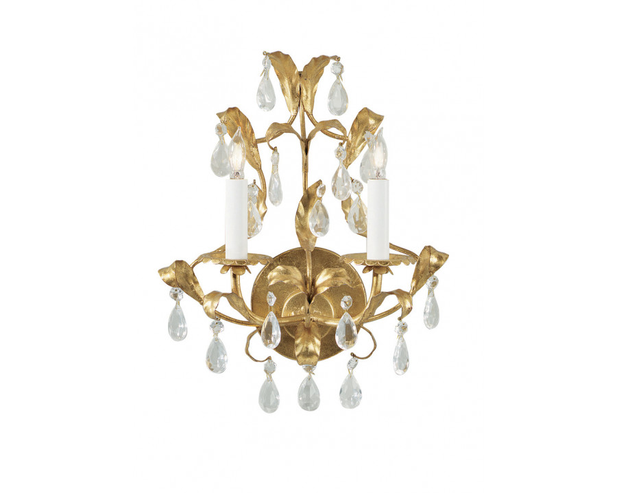 Wildwood – Gold And Crystal Sconce in Gold Leaf/Clear, Crystal