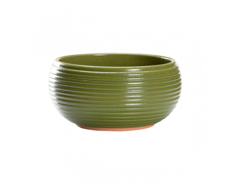 Wildwood – June Bowl in Green Glaze/Terra Cotta, Large