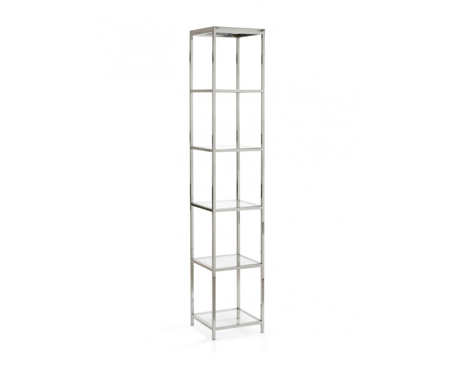 Wildwood – Langdon Shelf Unit in Polished Nickel, Medium