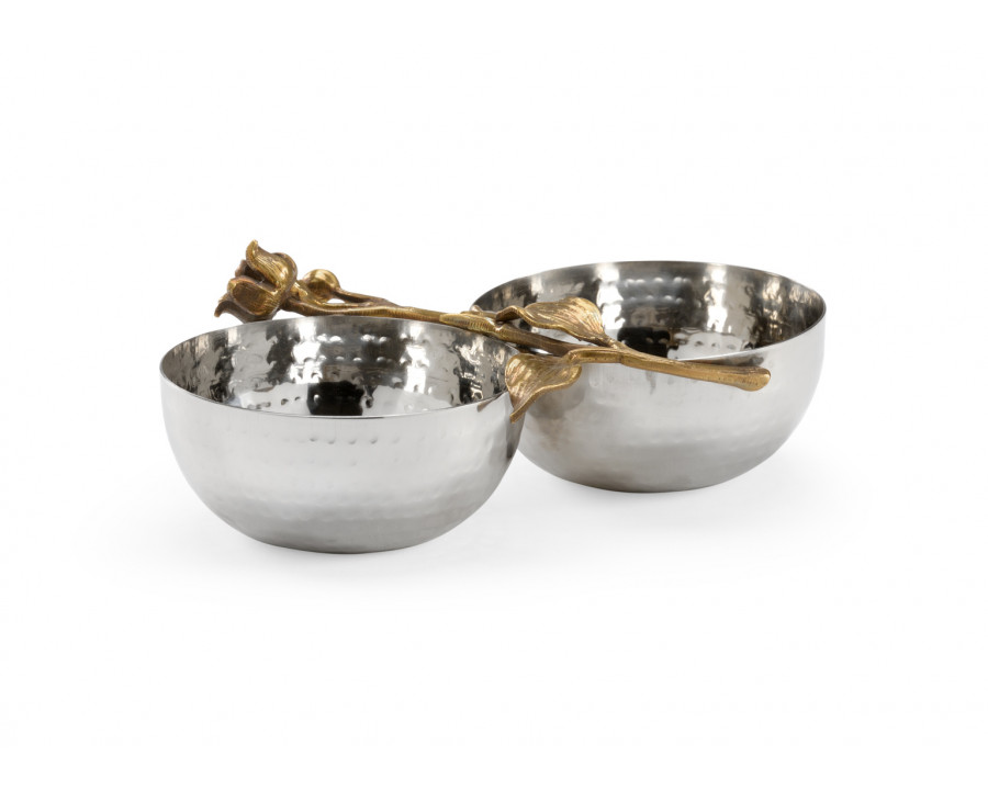 Wildwood – Fresh Stem Double Bowl in Antique/Polished Nickel, Small