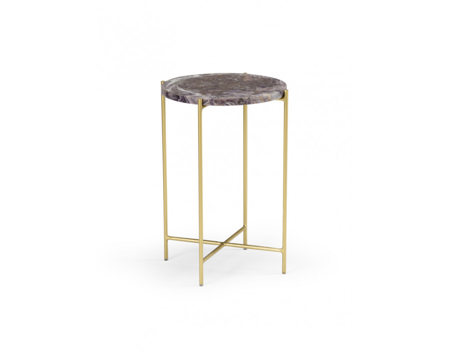 Wildwood – Salina Accent Table in Natural White/Purple, Stone