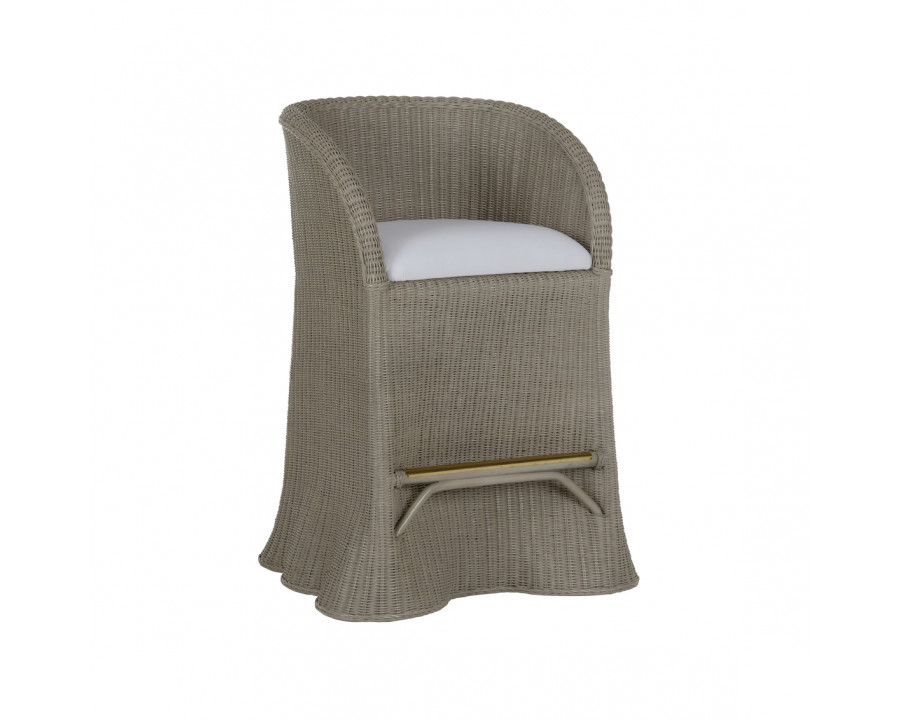 Wildwood – Savannah Bar Stool in Gray/White, Rattan