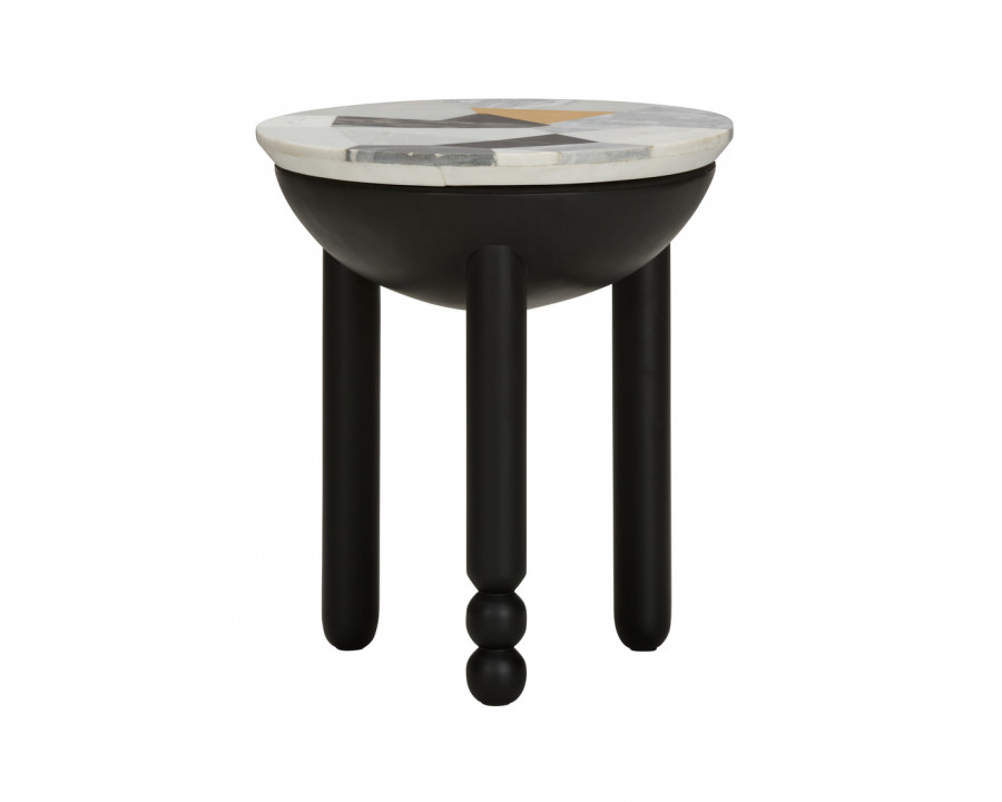 Wildwood – Massimo Accent Table in Natural Black/White/Gray/Yellow, Marble