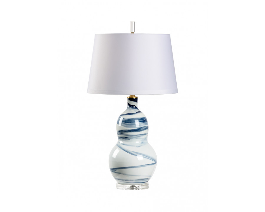 Wildwood – Isadora Lamp in Blue/White Glaze, Porcelain