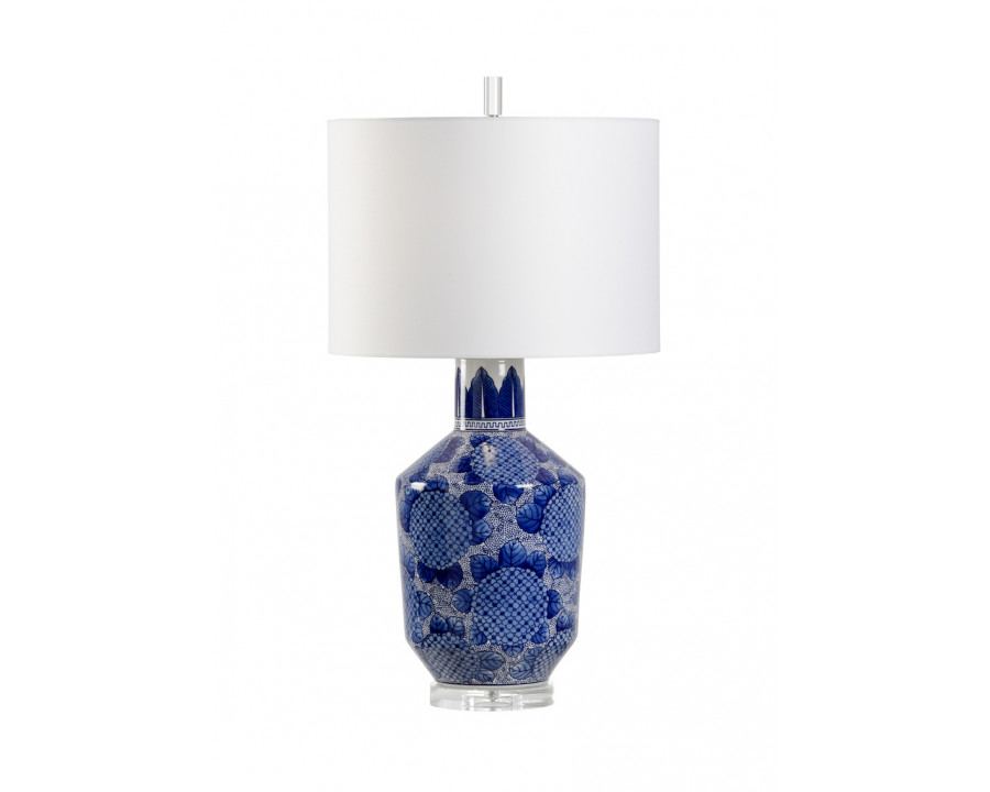 Wildwood – Nicolette Lamp in Blue/Whtie Glaze, Porcleian