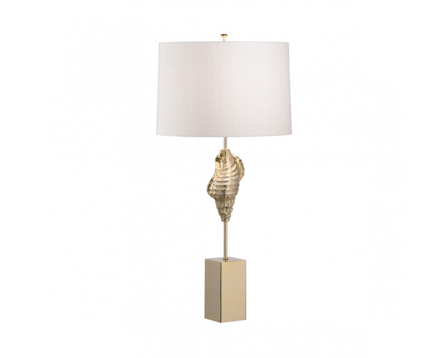 Whiteline Gold Shell Wishes Lamp in Polished Brass