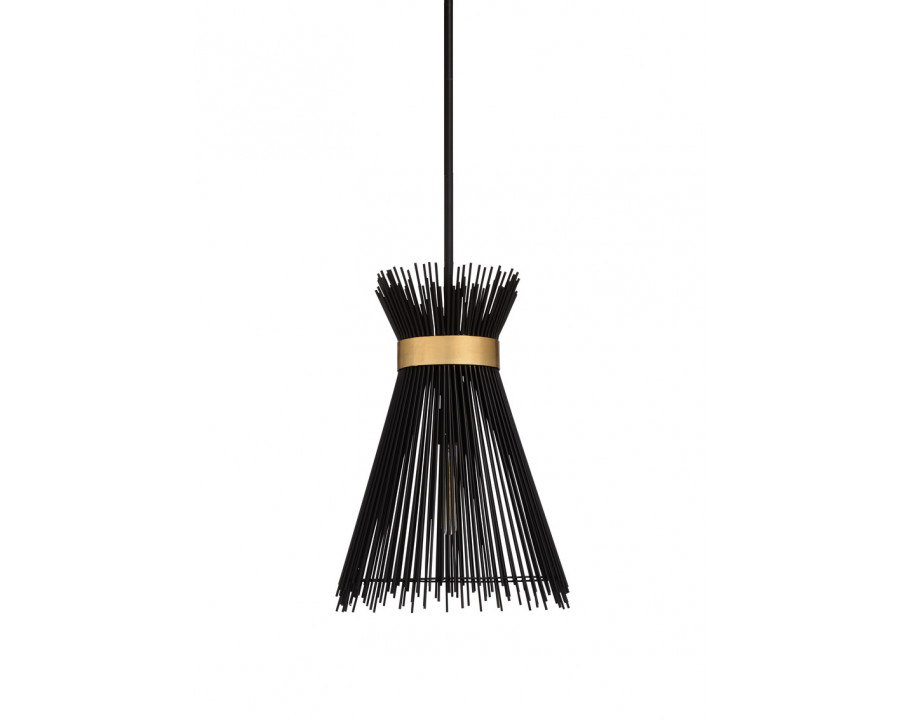 Wildwood – Quimby Pendant in Black/Gold Leaf, Iron