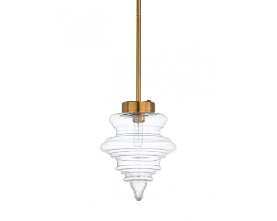 Wildwood – Richmond Pendant in Antique Brass/Clear, Iron