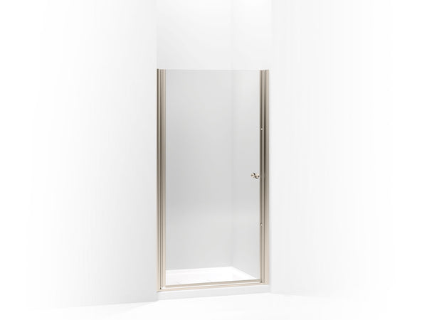 Fluence® Pivot shower door, 65-1/2″ H x 31-1/4 – 32-3/4″ W, with 1/4″ thick Crystal Clear glass