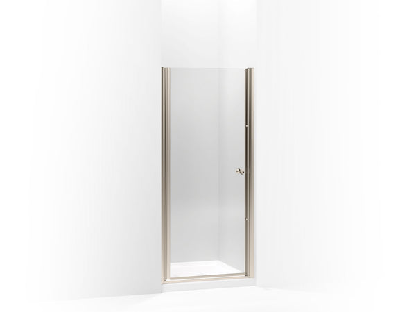 Fluence® Pivot shower door, 65-1/2″ H x 30 – 31-1/2″ W, with 1/4″ thick Crystal Clear glass