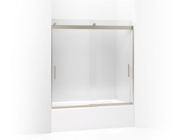 Levity® Sliding Bath Door, 59-3/4″ H X 54 – 57″ W, With 1/4″ Thick Crystal Clear Glass