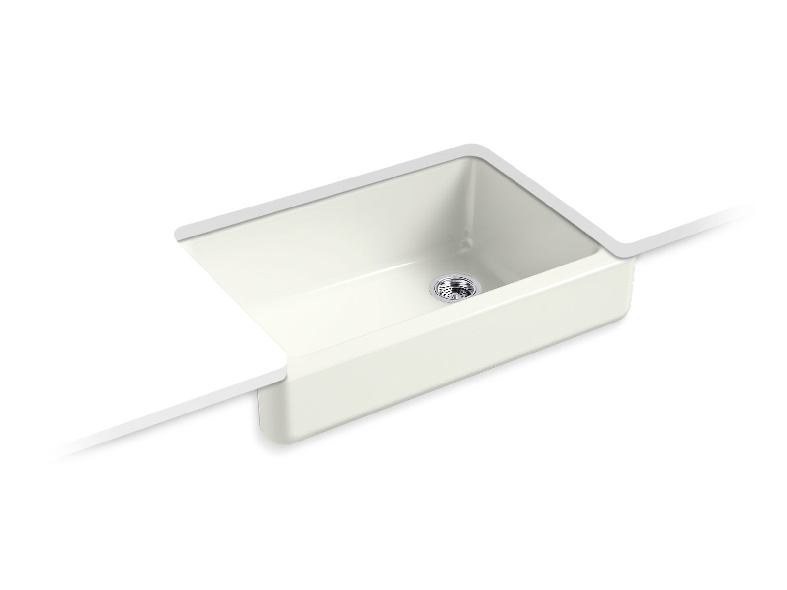 KOHLER K-5826-NY Whitehaven 32-1/2″ Undermount Single-Bowl Farmhouse Kitchen Sink In Dune