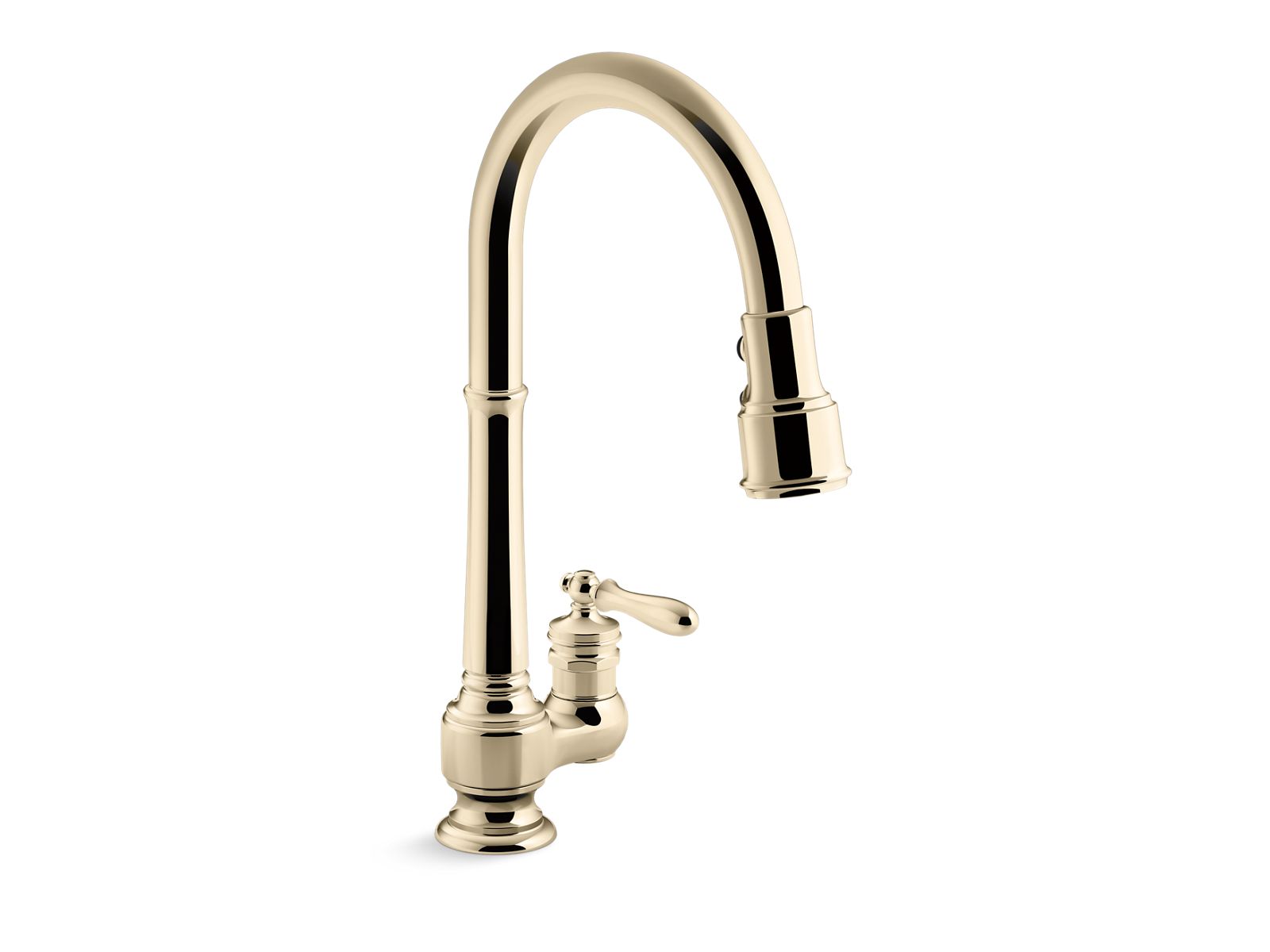 KOHLER K-99260-AF Artifacts Pull-Down Kitchen Sink Faucet With Three-Function Sprayhead In Vibrant French Gold